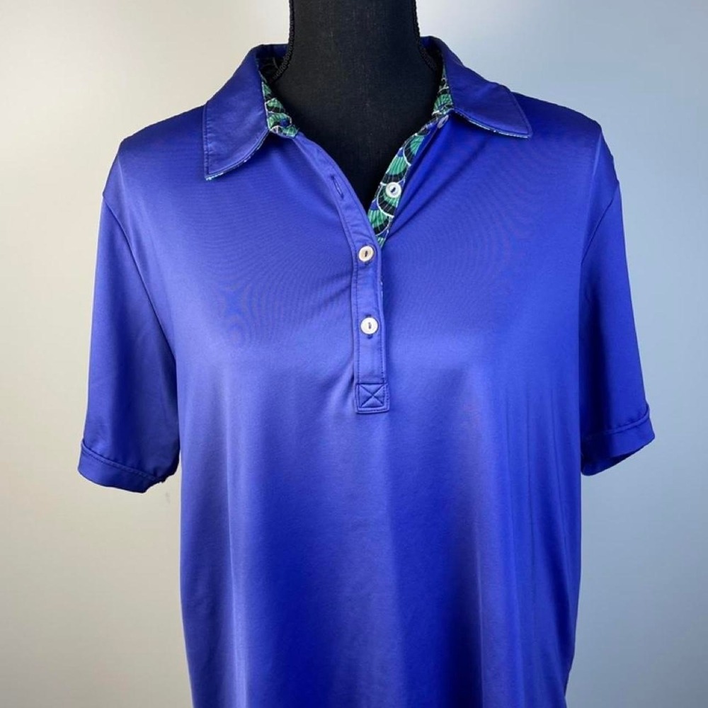 XL Women's Peter Millar purple Polo Shirt design on Collar